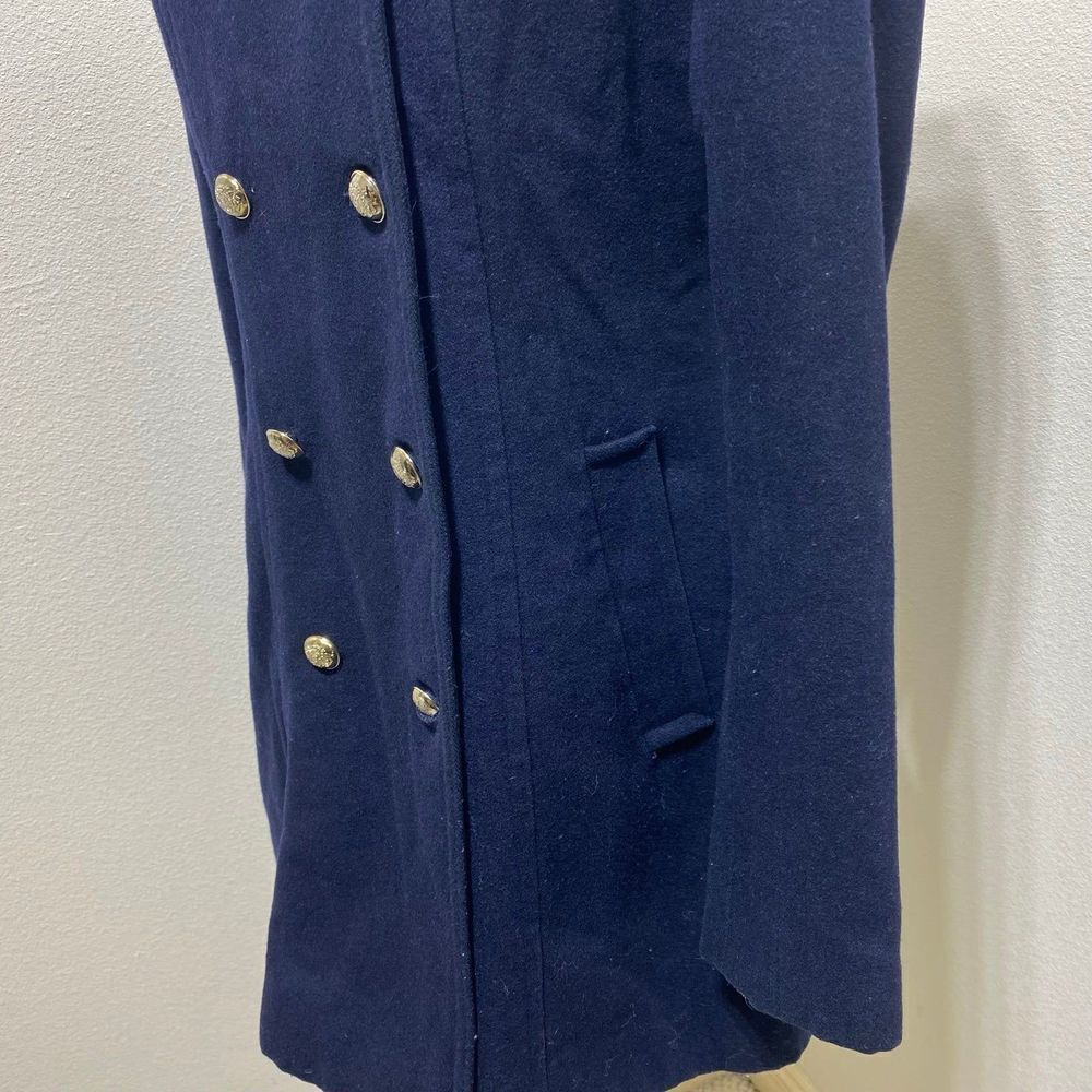 Tommy Hilfiger Women's Fitted Wool Blend Military Coat Midnight Blue SIZE 6 - Picture 6 of 12